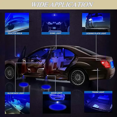 Vista 8 de Pack-2 focos LED extremadamente brillantes 578, 400 lm, 6500 K, chipsets 2835, 41 mm 42 mm (azul) para luces LED interiores de cúpula, mapa, puerta