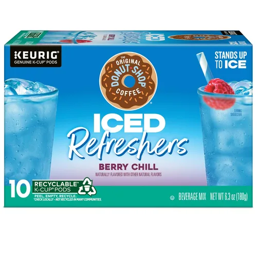 Vista 11 de The Original Donut Shop Iced Refreshers, Berry Chill, Brew Over Ice Cápsulas Keurig K-Cup de una sola porción, 60 unidades (6 paquetes de 10)