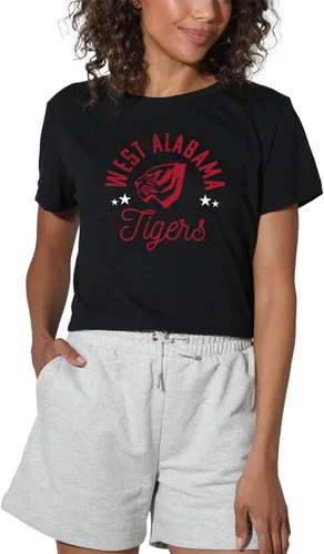 Vista 325 de Colección oficial de camisetas con diseño de mascota desgastada para mujer, color negro Grizzlies del estado de Adams