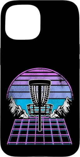 Vista 6 de Disc Golf Basket 90s Synthwave Sunset Retrowave Frisbee Golf Case for iPhone 17