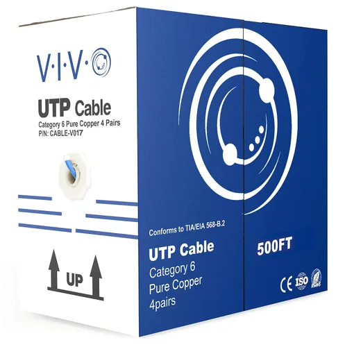 Vista 10 de VIVO - Cable Ethernet Cat6 a granel de cobre de 250 pies Azul