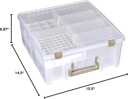 Vista 27 de ArtBin 6993SP Super Satchel Double Deep con bandeja de accesorios para manualidades en papel, transparente, 1 bolsa y 1 bandeja