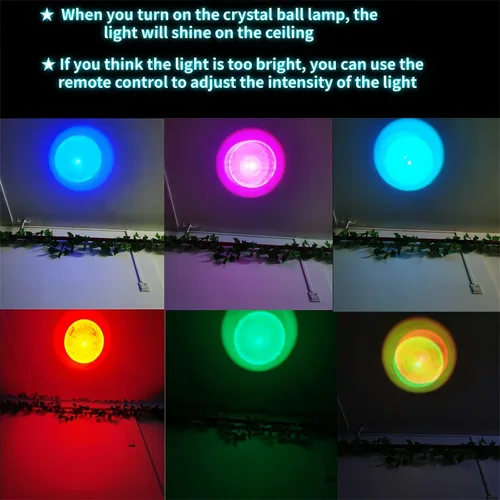 Vista 7 de Lámpara de bola de cristal 3D de Axolotl, lámpara de noche de bola de cristal mejorada de 3.15 pulgadas con 16 colores LED, base de madera, control