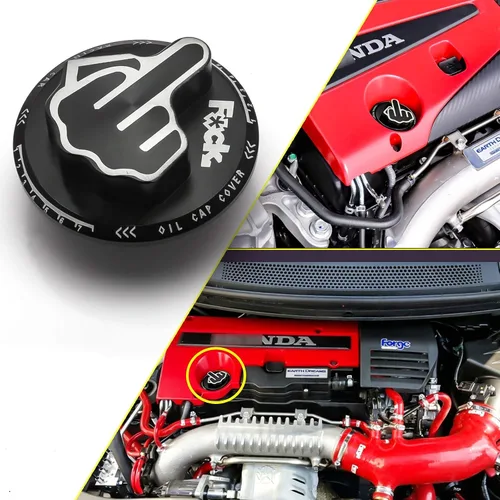 Vista 13 de x xotic tech Tapa de tanque de combustible de gas negro de aleación con dedo medio roscado compatible con Toyota Corolla Camry 4Runner Highlander