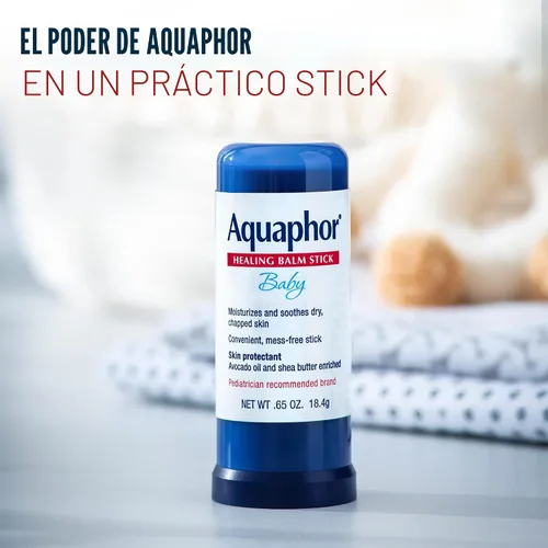 Vista 2 de Aquaphor Bálsamo curativo para bebés con aceite de aguacate y manteca de karité, barra de 0.65 onzas