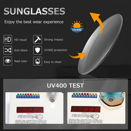 Vista 7 de AEVOGUE Gafas de sol para mujer de gran tamaño sin montura con lentes de corte de diamante AE0534