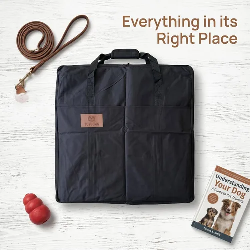 Vista 8 de PJYuCien Bolsa de Almacenamiento para Corralito de Perros, Adecuada para Corralito Plegable de Ejercicio para Mascotas de 61x61 cm, Valla