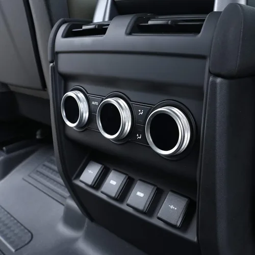 Vista 3 de Anillos de ajuste de aire acondicionado trasero para Land Rover Defender 110 2020 accesorios de coche (plateado)