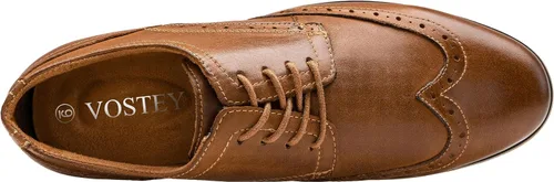Vista 4 de Vostey Zapatos de vestir de cuero para hombre, zapatos de vestir casuales para hombres, zapatos de cuero Oxford para hombres