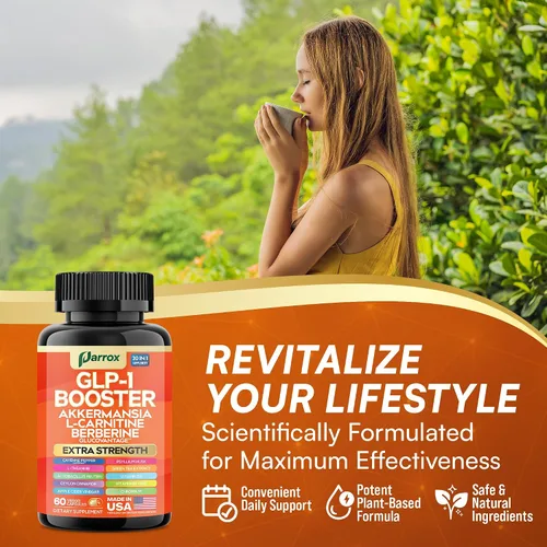 Vista 4 de Paquete de Metaboost y Resveratrol – Soporte GLP-1 20 en 1 a base de plantas con berberina, Akkermansia, L-carnitina + complejo antioxidante 14 en 1