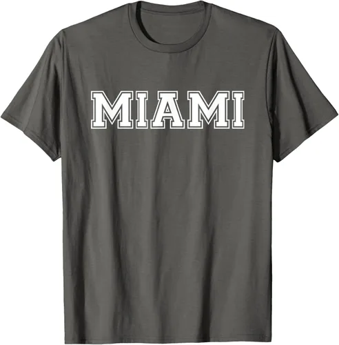 Vista 101 de Camiseta de regalo deportiva estilo universitario Miami Florida, Negro, S