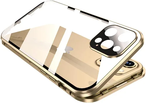 Vista 23 de Funda magnética con bloqueo de seguridad para iPhone 11 Pro de doble cara de vidrio de 360°, cubierta de cuerpo completo con protector de lente