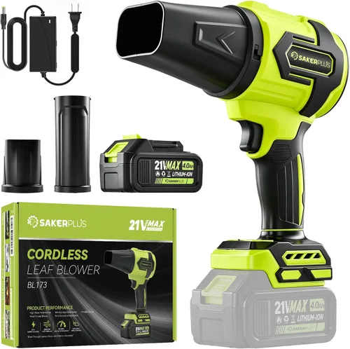 Vista 6 de Sakerplus Limpiador de Polvo Portátil, Soplador de Hojas Inalámbrico, Soplador de Nieve Manual, Sopladores de Mano para Cuidado del Césped, Limpieza