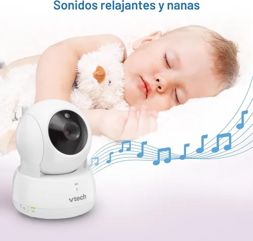 Vista 11 de VTech Monitor de bebé sin WiFi, pantalla de 5 pulgadas y zoom panorámico remoto para recién nacidos, a prueba de piratas, batería de 17 horas, rango