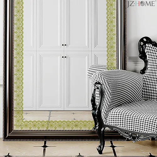 Vista 4 de Papel tapiz de encaje transparente, autoadhesivo, impermeable, decorativo, para baño, cocina, sala de estar, dormitorio, espejo de cristal