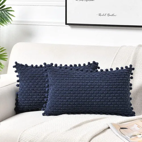 Vista 22 de Fancy Homi - Juego de 2 fundas de cojín decorativas crema blanco de 40 x 40 cm con pompones para sofá cama, decoración de hogar moderna, rústica
