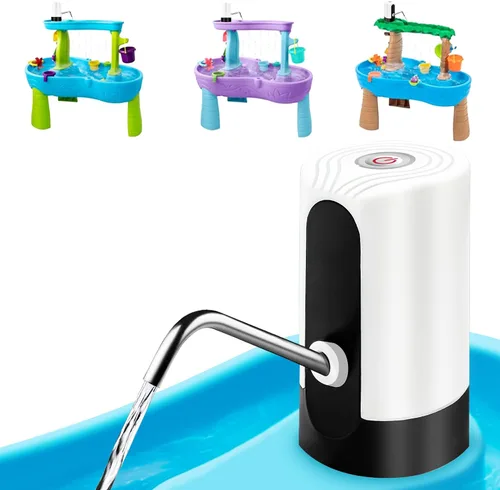 Vista 8 de Bomba de mesa de agua, bomba de agua eléctrica de portabilidad con cable de datos USB, bomba automática de botella de agua potable negra