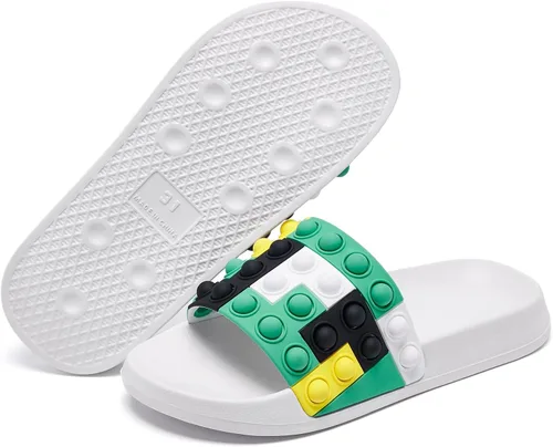 Vista 7 de Engtoy Sandalias para niños y niñas, unisex, ligeras, antideslizantes, puntera abierta, cómodas, para ducha, playa, divertidas sandalias