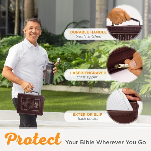 Vista 5 de Christian Art Gifts Funda clásica de Biblia y libro para hombres y mujeres: La oración del Señor - Mateo 6:9-13 inspirador de las Escrituras