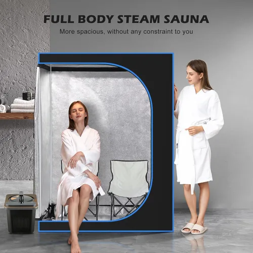 Vista 2 de Tienda de campaña portátil para sauna de vapor para 2 personas, terapia de cuerpo completo de gran tamaño, spa en casa, tienda de campaña de saunas