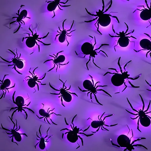 Vista 14 de DR.DUDU - Paquete de 36 murciélagos para decoración de pared de murciélagos para interiores Light Up Green LED, Assorted Size, 3D Bat Stickers