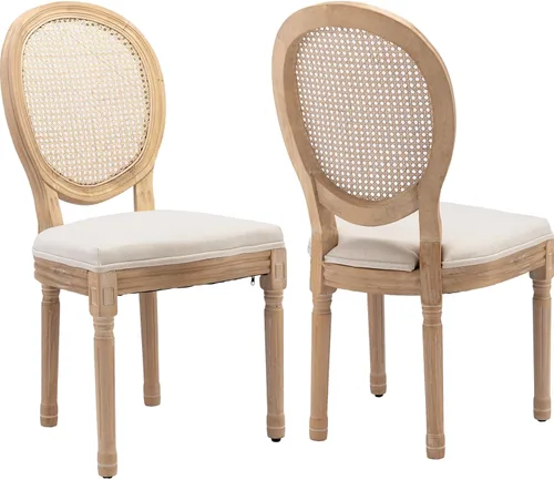 Vista 80 de ODUSE-DAILY French Country - Juego de 2 sillas de comedor de color caramelo, sillas de cocina y comedor, sillas de cocina de piel sintética, Ámbar
