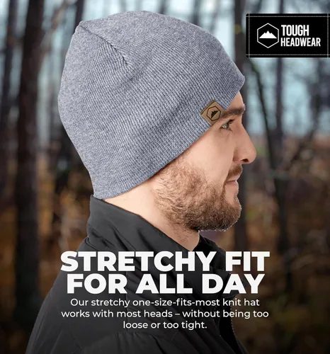 Vista 21 de Tough Headwear Daily Knit Beanie – Gorros para hombre – Sombreros de invierno para hombres y mujeres – Sombreros de punto cálidos para clima frío