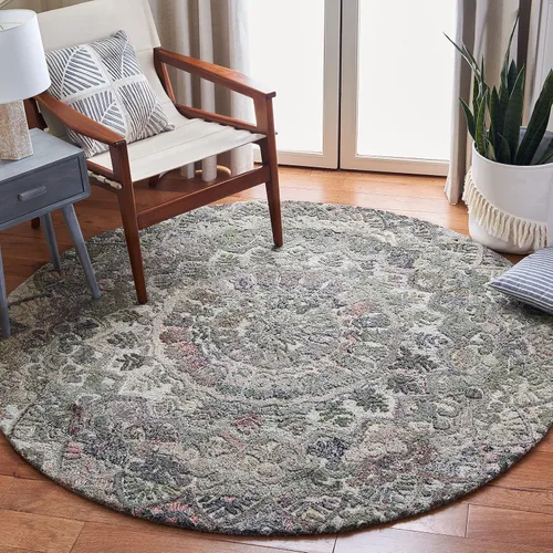 Vista 15 de SAFAVIEH Marquee Collection - Alfombra decorativa, 2 x 3 pies, beige y marfil, lana de medallón de mandala hecha a mano, ideal para zonas de alto