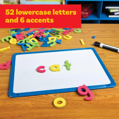 Vista 2 de READY 2 LEARN Alfabeto magnético, minúsculas, 52 letras, imanes de espuma para niños, para el aula, refrigerador o pizarra blanca, imanes grandes