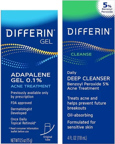 Vista 17 de Kit de cuidado de la piel para acné Differin, tratamiento de acné con retinoide Differin Gel para la cara con 0.1% de adapalene y 5% de peróxido