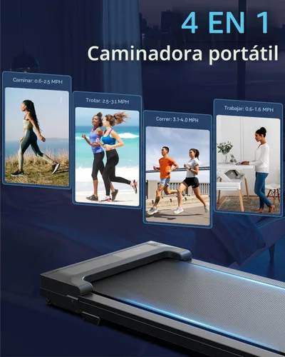 Vista 4 de Caminadora para el hogar – Cintas de correr para debajo del escritorio, portátil, mini compacta, para correr, para casa, oficina, espacios pequeños