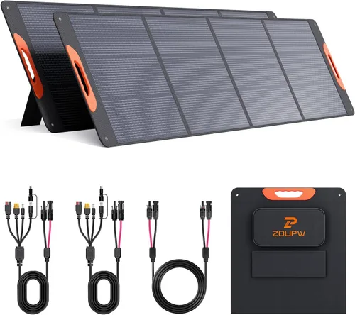 Vista 14 de ZOUPW Panel solar portátil de 100 W para estación de energía, 23.5% de eficiencia, cargador solar plegable mono para Jackery 300/Ecoflow
