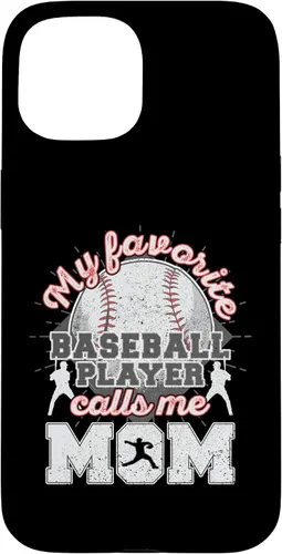 Vista 6 de Baseball Mom My Favorite Baseball Player Calls Me Mom Case for iPhone 17