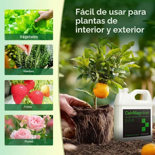Vista 6 de VIVOSUN Cal+Mag+Hierro (2-0-0), suplemento de calcio, magnesio y hierro de 32 onzas Liquid Nutrient Fertilizer for All Plants, Concentrated Plant