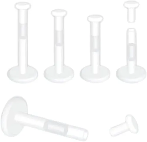 Vista 3 de Pierced Owl - Par (2) – Topes de plástico transparente para piercings, 14 g-16g y 3 mm con parte superior plana, de bioflex. Topes para labios