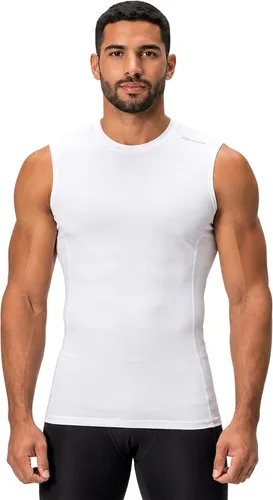 Vista 8 de DEVOPS Paquete de 3 camisas de compresión atléticas sin mangas para hombre 1# (paquete de 3) negro/azul/blanco