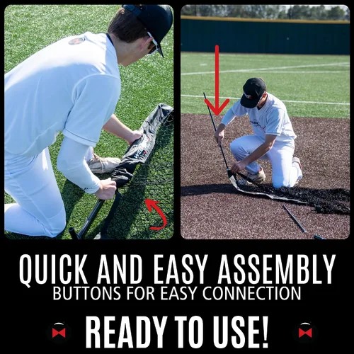 Vista 5 de Web Flex® 7x7 ft Portable Baseball & Softball Batting Practice Screen Net, Durable Nylon & Metal Frame, Protective Batting Net for Pitching &