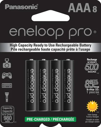 Vista 10 de Eneloop Panasonic BK-3HCCA8BA pro AA Baterías recargables precargadas Ni-MH de alta capacidad, paquete de 8