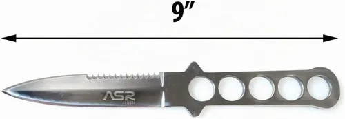 Vista 6 de WarTech Cuchillo de supervivencia de buceo de 8.75 pulgadas con funda para correa de pierna