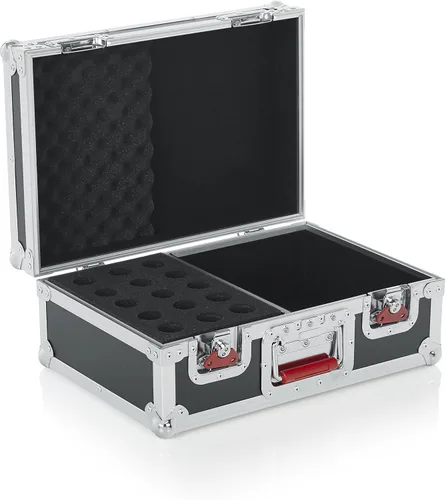 Vista 10 de Gator Cases G-TOUR Series - Carcasa con gotas de espuma para (15) micrófonos con cable y almacenamiento de accesorios (G-TOUR M15)