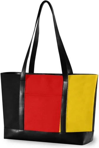 Vista 4 de Bolsas de trabajo de gran capacidad con la bandera de Alemania para mujeres con cremallera, monederos de trabajo para viajes, piscina, natación