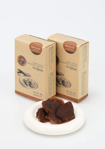 Vista 5 de GeumHong Coreano (Panax) miel de ginseng rojo rebanada 200g (7.054oz)-Snack coreano dulce y masticable