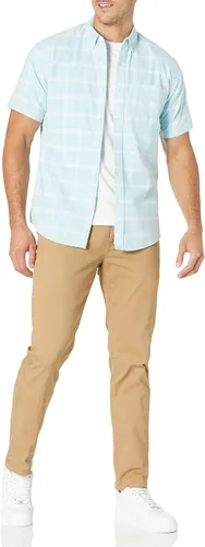 Vista 4 de Camisa Tienda Essentials oxford, ajuste regular, de manga corta, con bolsillo, para hombre