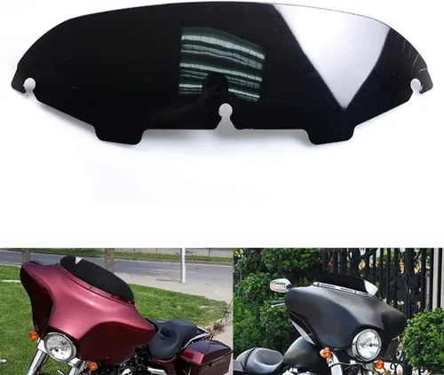 Vista 7 de Parabrisas negro de 4.5 pulgadas compatible con Harley Davidson Touring Street Glide Electra Glide FLHT FLHTCU Ultra Classic Glide FLHX FLHTK Tri