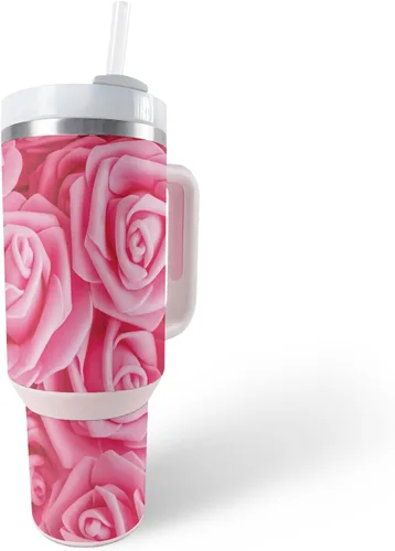 Vista 32 de MightySkins Skin - Vaso de vinilo compatible con Stanley The Quencher H2.0 FlowState de 40 onzas, color turquesa sólido, funda protectora, duradera