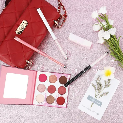 Vista 6 de G2PLUS 3 cepillos de cejas con tapa, cepillo portátil y flexible, cepillos de rímel de pestañas, aplicador, herramientas de maquillaje para Negro
