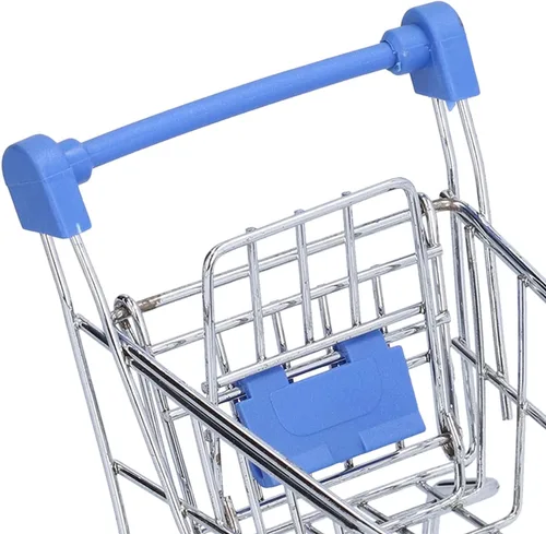 Vista 6 de Dpofirs Mini carrito de supermercado, carrito de compras, carrito de supermercado, mini carrito de compras, mini juguete de almacenamiento