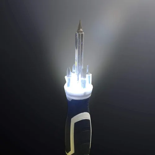 Vista 4 de Destornillador LED con enchufe de transmisión y telescopio de 12", herramienta de recogida magnética