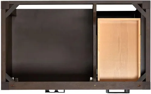 Vista 4 de ARIEL Cambridge Mueble base de tocador de baño de 36 pulgadas, madera maciza, 2 puertas de cierre suave, 5 cajones de cola de milano, roble marrón