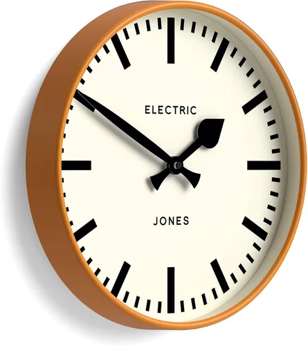 Vista 9 de JONES CLOCKS® Reloj de pared Tiger Reloj moderno de estación redonda 12 pulgadas Negro Aspecto de diseñador genial para cocina, sala